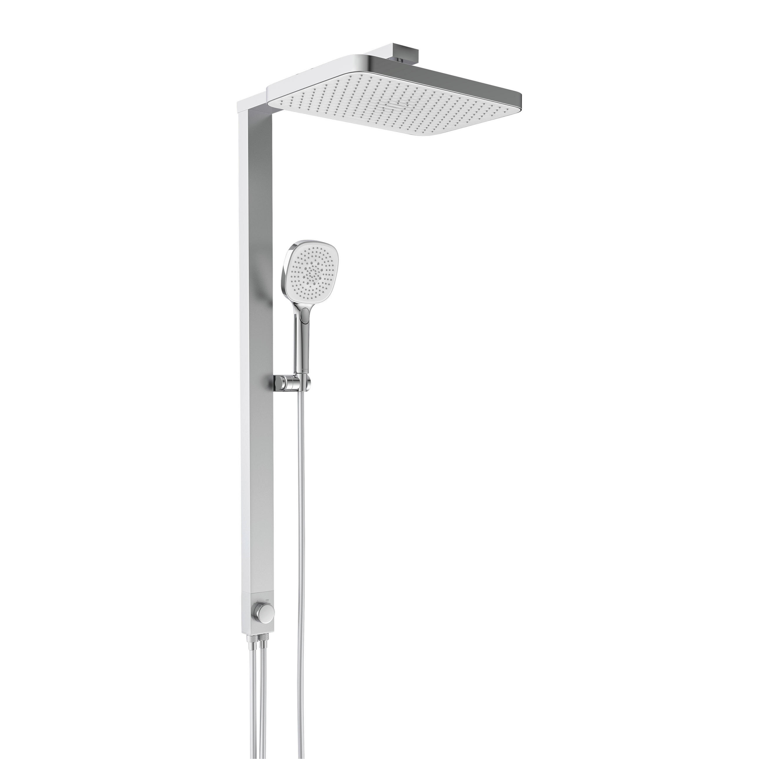 Überkopfbrauseset La Palma  - Chromfarben, MODERN, Kunststoff (43/105/5cm) - Premium Living