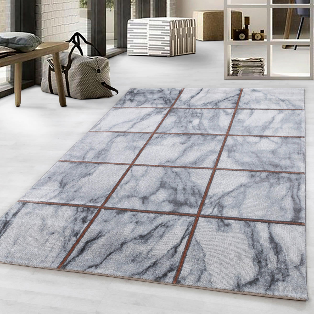 WEBTEPPICH 140/200 cm Naxos 3816 bronze Bronzefarben  - Bronzefarben, Design, Textil (140/200cm) - Novel