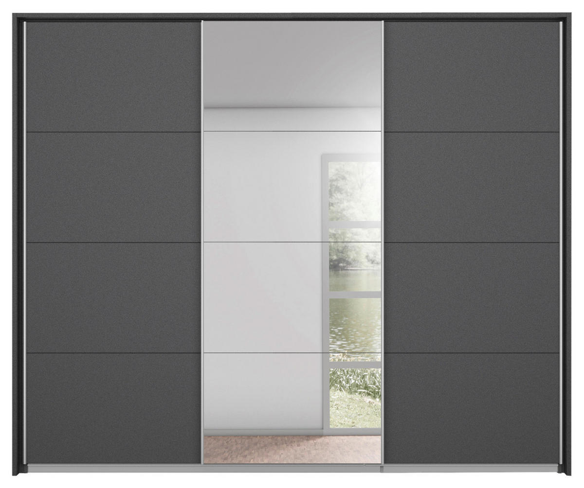 SCHWEBETÜRENSCHRANK 271/210/62 cm 3-türig Grau  - Alufarben/Grau, MODERN, Holzwerkstoff/Metall (271/210/62cm) - Luca Bessoni