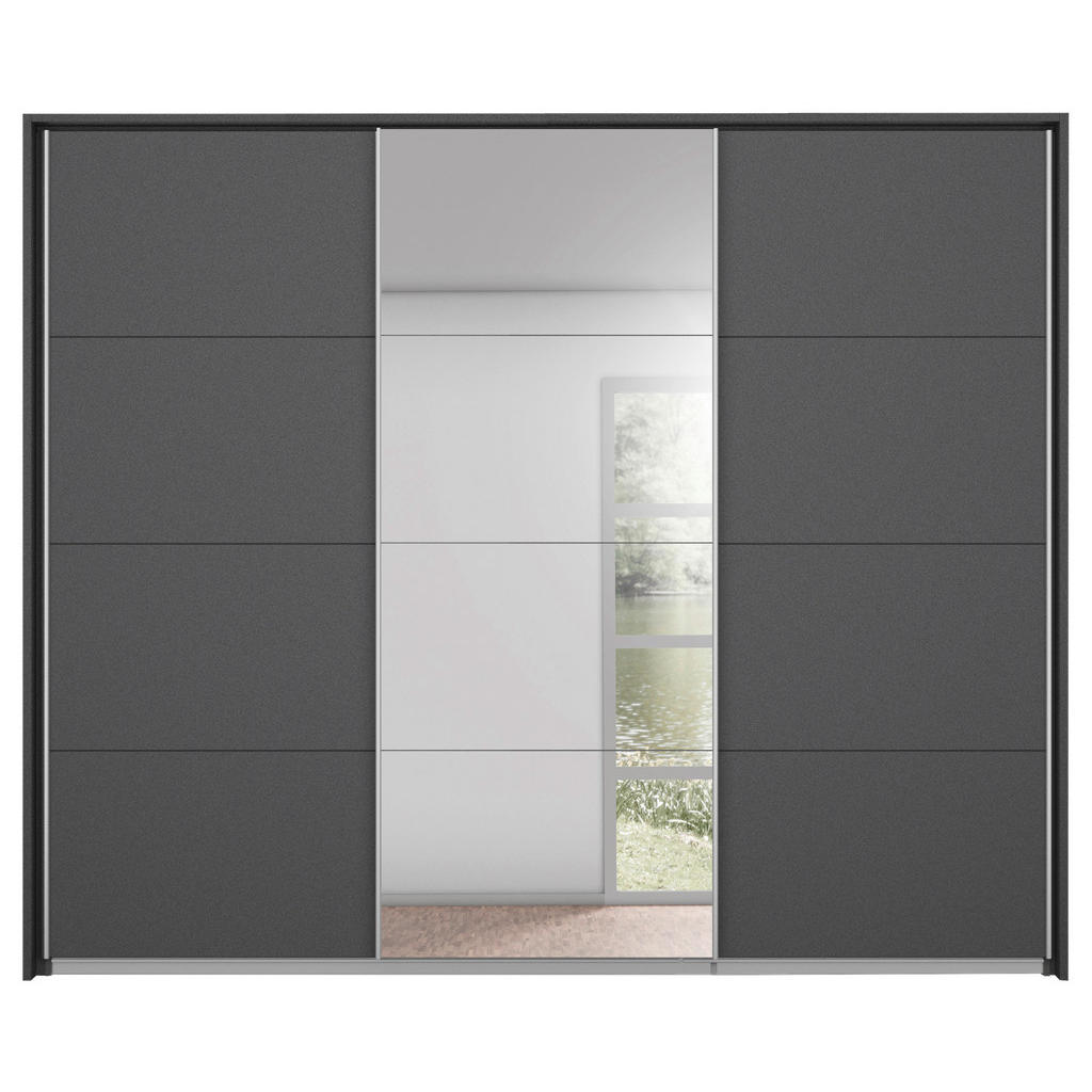 Thumbnail - Luca Bessoni Schwebetürenschrank, Grau, Metall, 3 Fächer, 271x210x62 cm, Blauer Engel, BQ - Bündnis für Qualität, Made i...