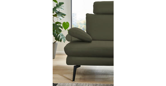 ECKSOFA in Echtleder Grün 310/180 cm - Schwarz/Grün, Design, Leder/Metall (310/180cm) - Dieter Knoll