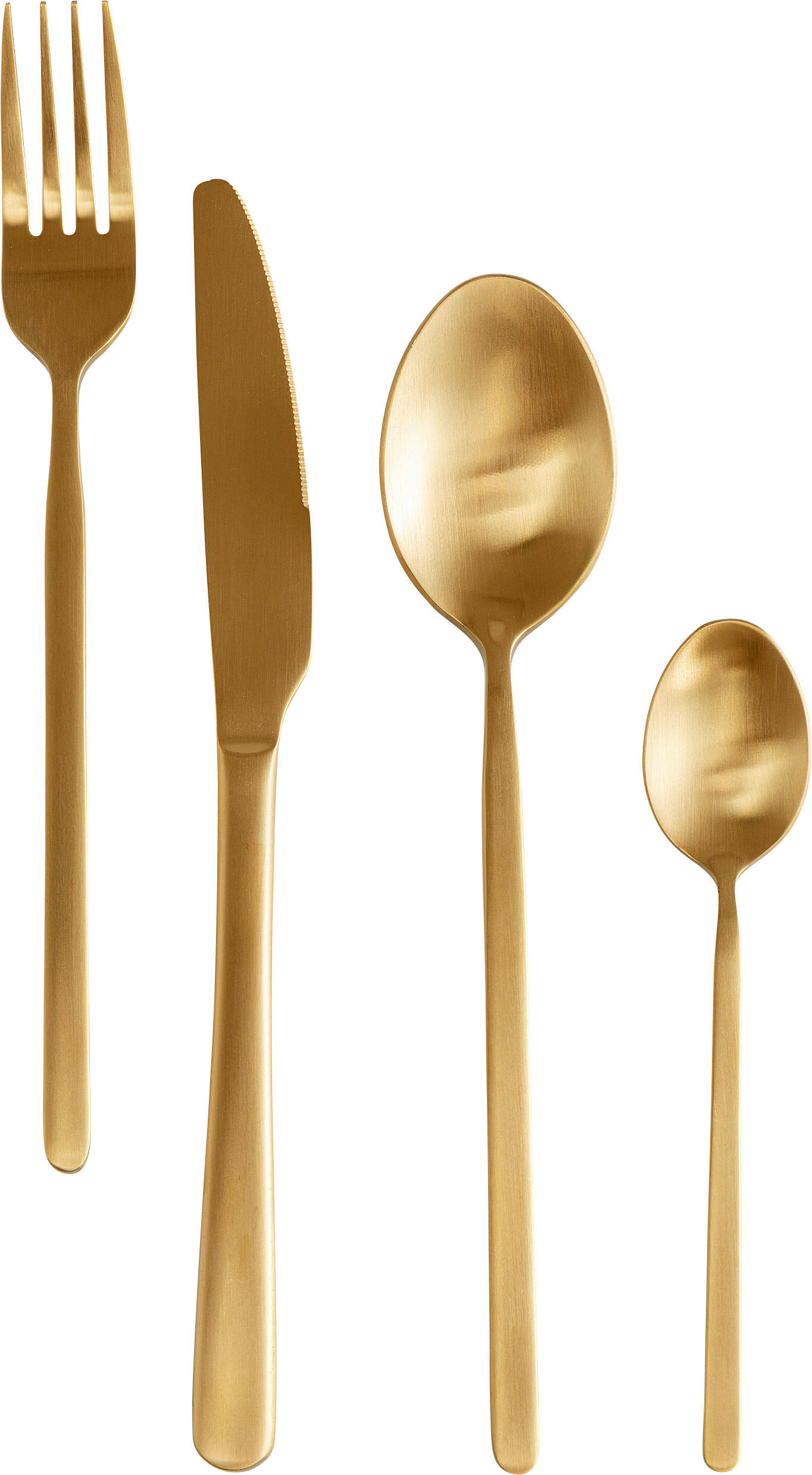 BESTECKSET 16-teilig Edelstahl  - Goldfarben, Basics, Metall (20/6/26cm) - Kare-Design