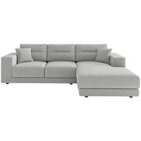 ECKSOFA in Flachgewebe Beige  - Edelstahlfarben/Beige, Design, Kunststoff/Textil (272/195cm) - Livetastic