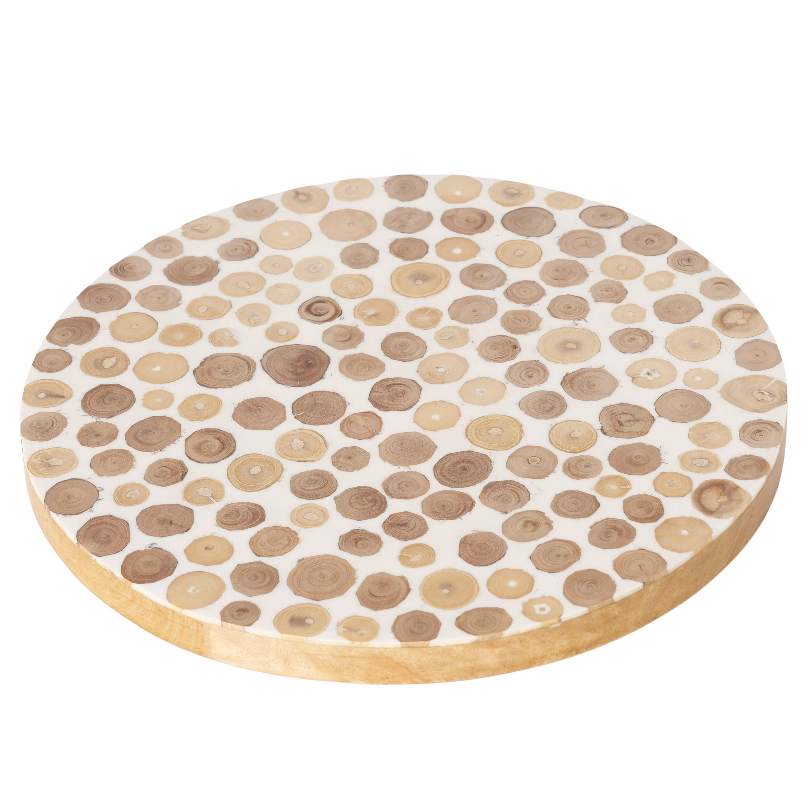 SERVIERBRETT  - Naturfarben, Trend, Holz/Kunststoff (30,5/30,5/2cm) - Ambia Home