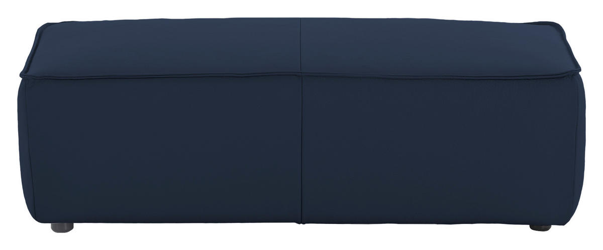 HOCKER in Leder Blau  - Blau/Schwarz, Modern, Leder/Kunststoff (120/39/60cm) - W.Schillig