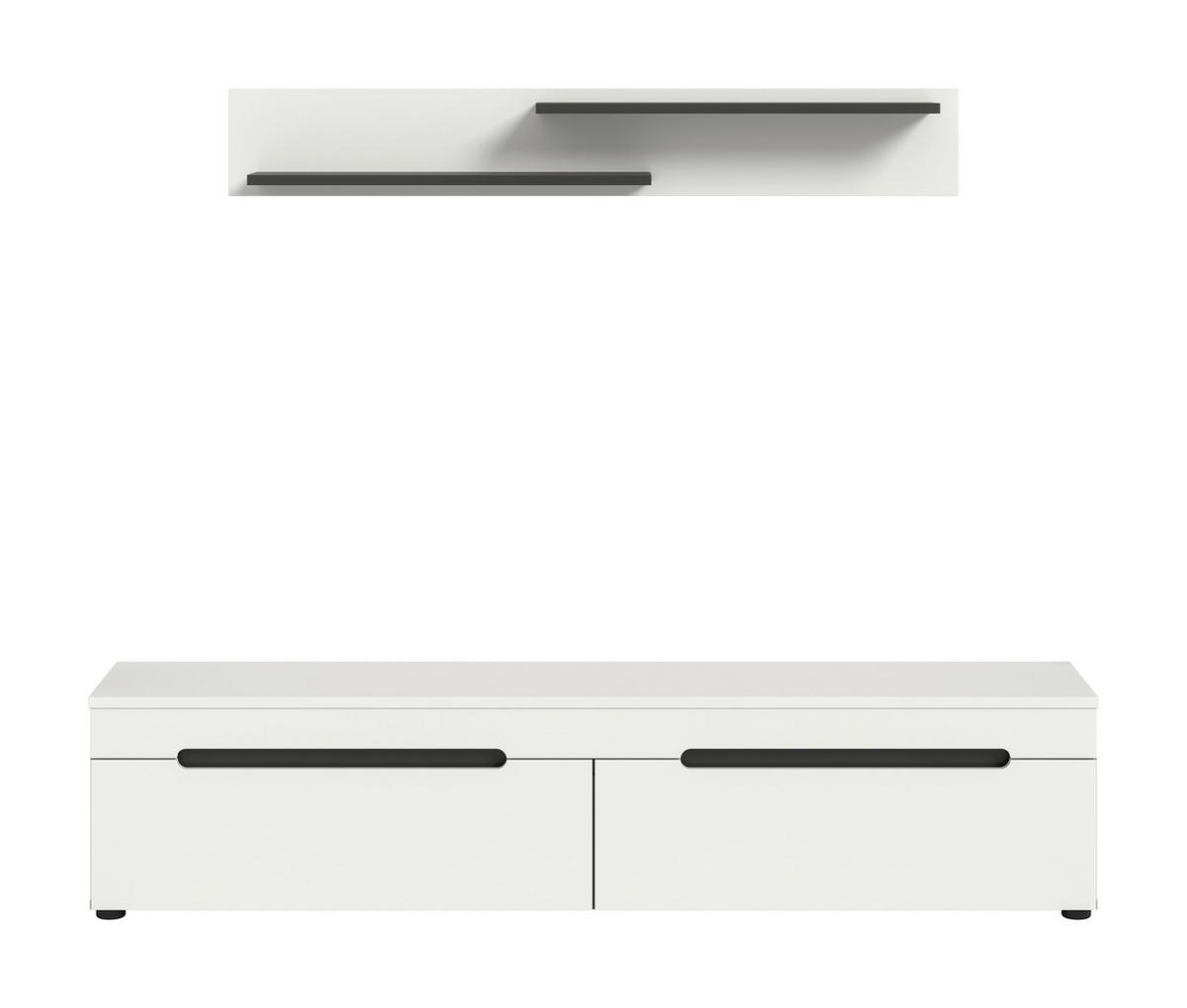 TV-SZEKRÉNY 170/38/33 cm  - fekete/fehér, Design, műanyag/faalapú anyag (170/38/33cm) - Livetastic