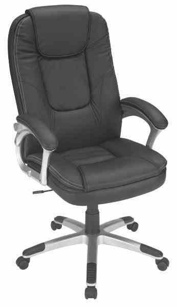CHEFSESSEL in Lederlook Schwarz - Silberfarben/Schwarz, KONVENTIONELL, Kunststoff/Textil (62/115 -125/71cm) - Xora