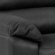 3-SITZER-SOFA Lederlook, Mikrofaser Grau  - Schwarz/Grau, KONVENTIONELL, Textil/Metall (215/102/96cm) - Carryhome