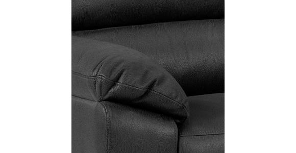 3-SITZER-SOFA Lederlook, Mikrofaser Grau - Schwarz/Grau, KONVENTIONELL, Textil/Metall (215/102/96cm) - Carryhome