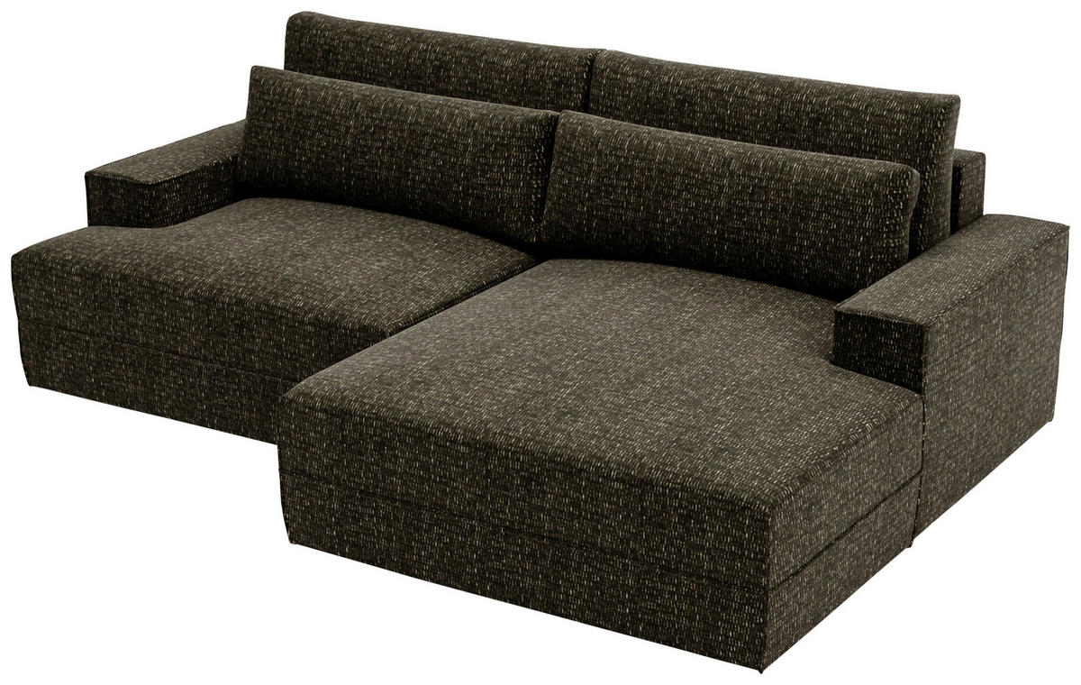 ECKSOFA in Struktur Schwarz  - Schwarz, Design, Kunststoff/Textil (272/156cm) - Livetastic