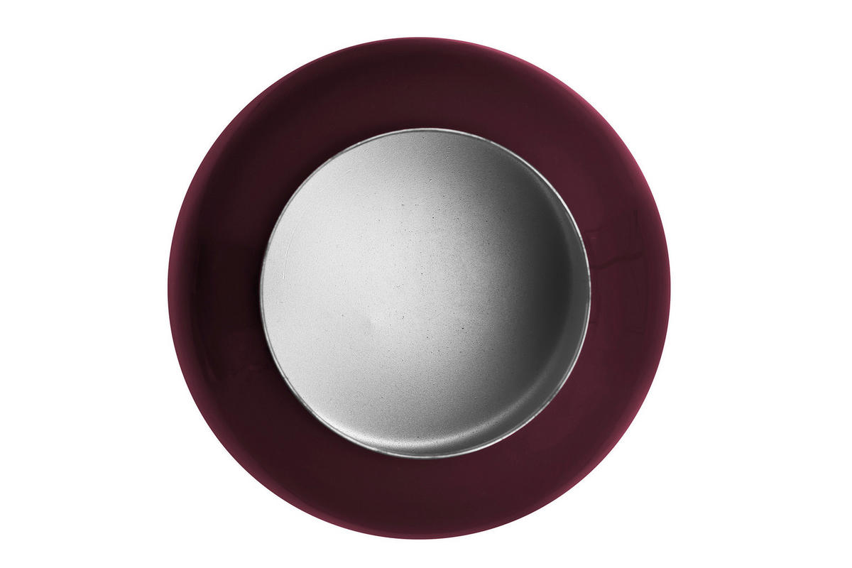 VASE  - Pflaume/Silberfarben, Trend, Metall (17/17/18cm) - Kayoom