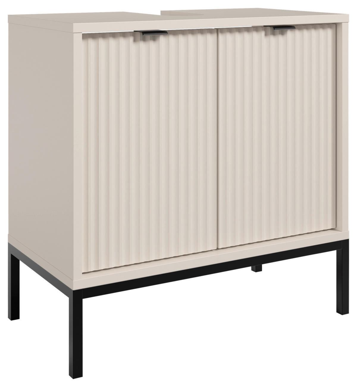 WASCHBECKENUNTERSCHRANK 60/60/32 cm  - Kaschmir/Schwarz, MODERN, Holzwerkstoff/Metall (60/60/32cm) - MID.YOU