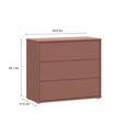 KOMMODE , 95/83/42 cm, 3 Schublade(n)  - Silberfarben/Terracotta, Trend, Holzwerkstoff/Kunststoff (95/83/42cm) - Carryhome