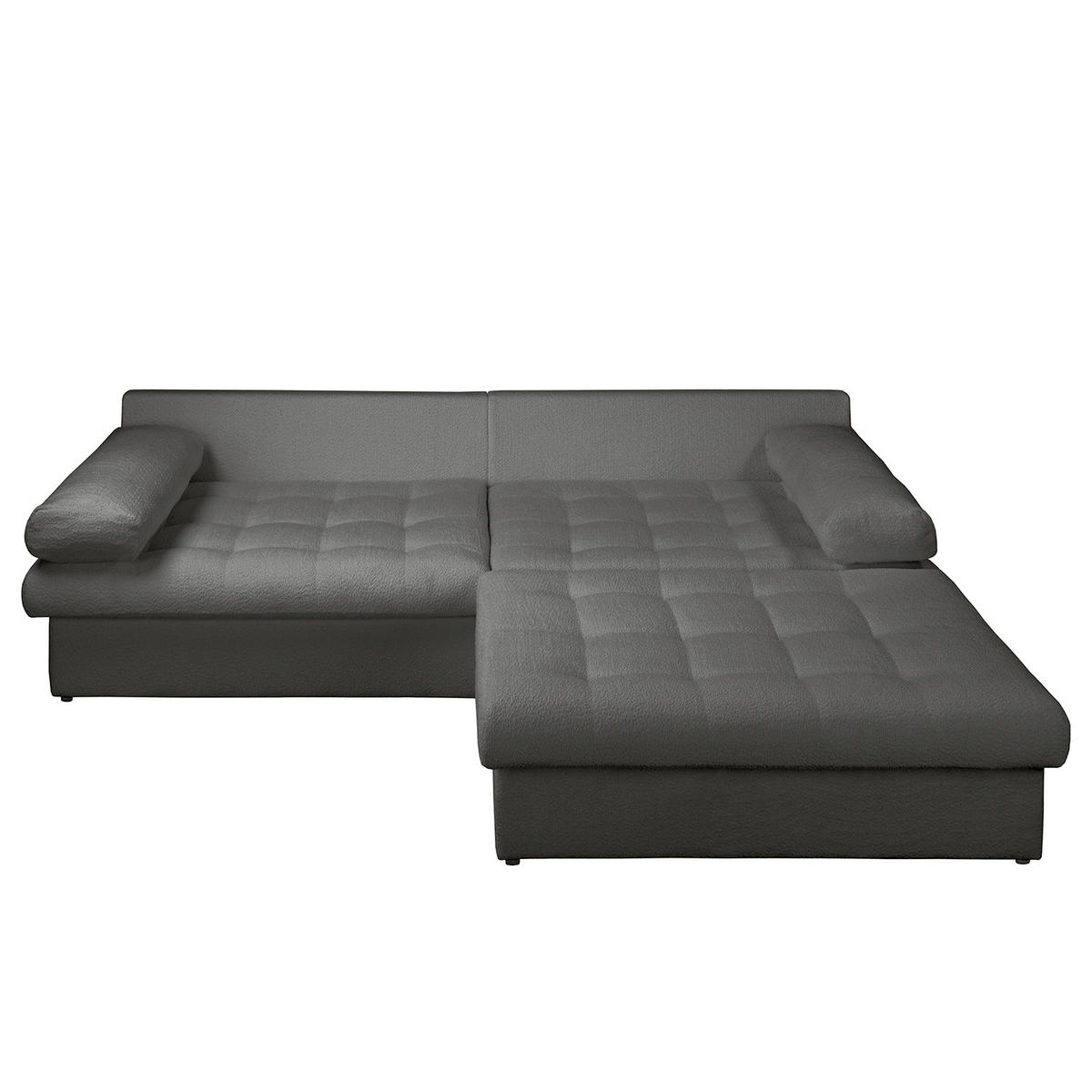 ECKSOFA Naomi in Chenille Anthrazit Rückenkissen  284/243 cm  - Anthrazit/Schwarz, Design, Kunststoff/Textil (284/243cm) - P & B