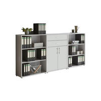 AKTENSCHRANK Grau, Weiß  - Weiß/Grau, MODERN, Holzwerkstoff (253,2/113,6/33cm) - MID.YOU