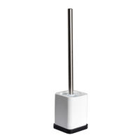 WC-BÜRSTENGARNITUR in Metall  Kunststoff   - Chromfarben/Weiss, Basics, Holz/Kunststoff (9,4/38/9,4cm) - Sadena