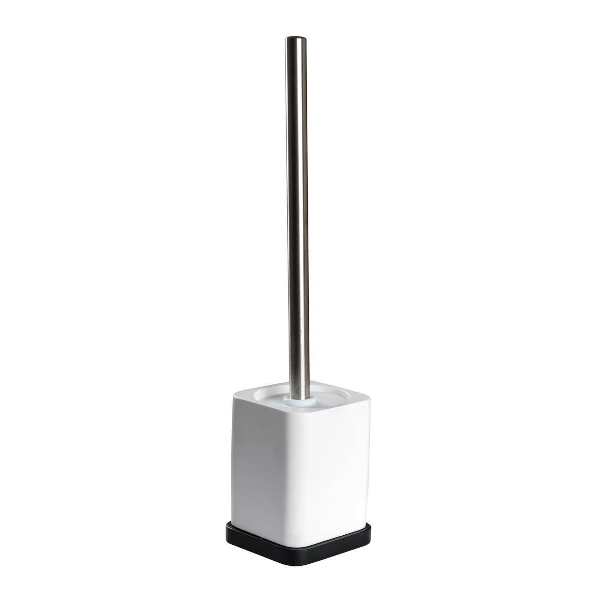 WC-BÜRSTENGARNITUR in Metall  Kunststoff   - Chromfarben/Weiss, Basics, Holz/Kunststoff (9,4/38/9,4cm) - Sadena