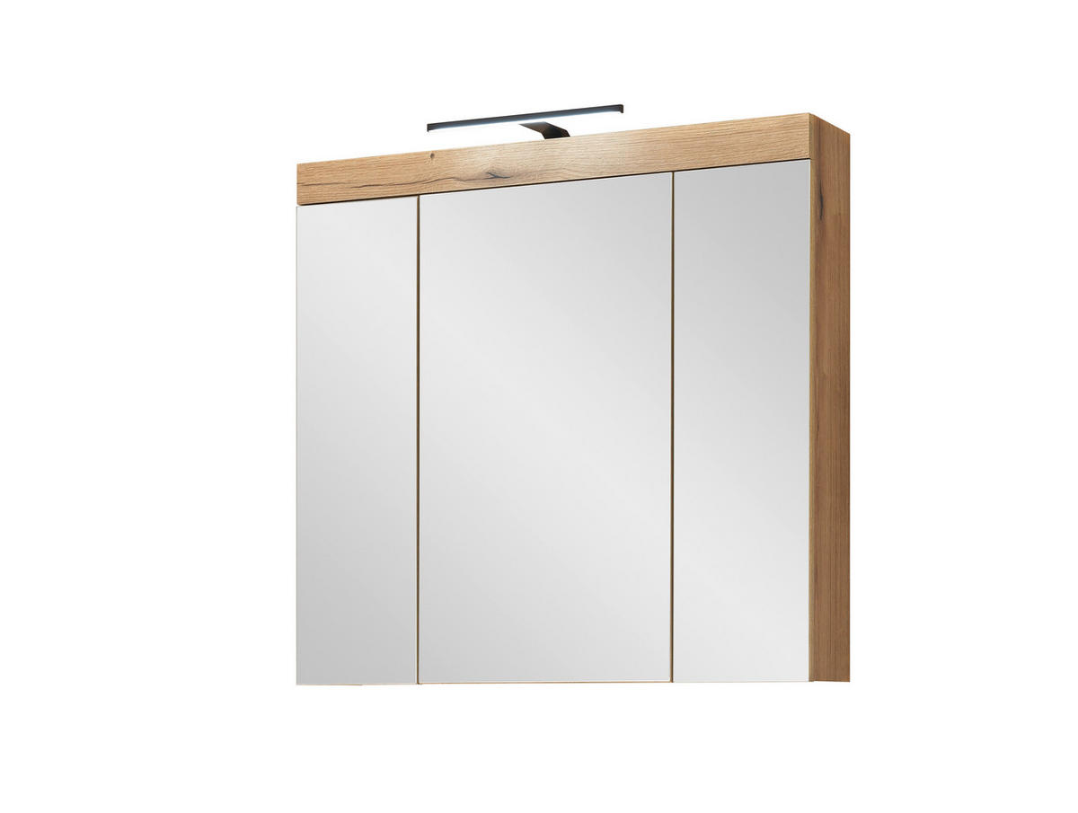 SPIEGELSCHRANK 80/77/17 cm  - Eichefarben, Basics, Glas/Holzwerkstoff (80/77/17cm) - MID.YOU