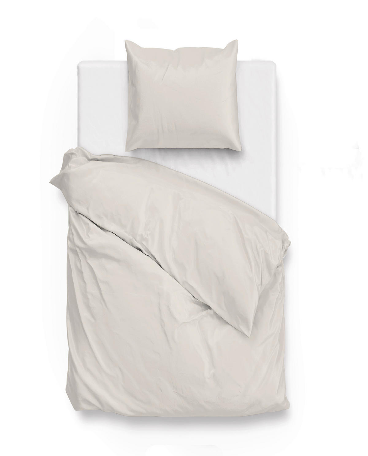 BETTWÄSCHE 2-teilig Satinado Makosatin 135/200 cm  - Elfenbein, Basics, Textil (135/200cm)
