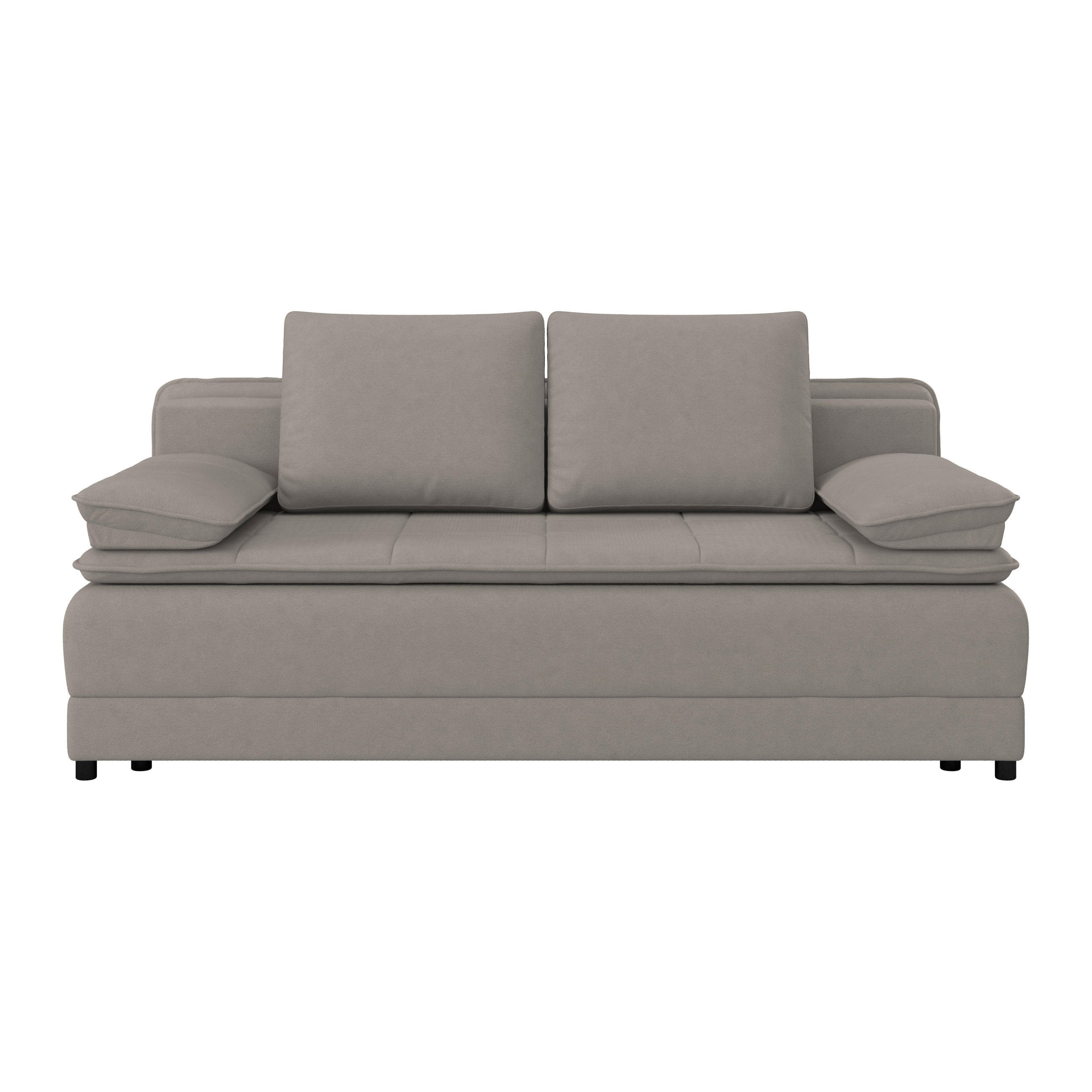 SCHLAFSOFA in Webstoff Taupe  - Taupe/Schwarz, Modern, Kunststoff/Textil (202/73-92/105cm) - MID.YOU