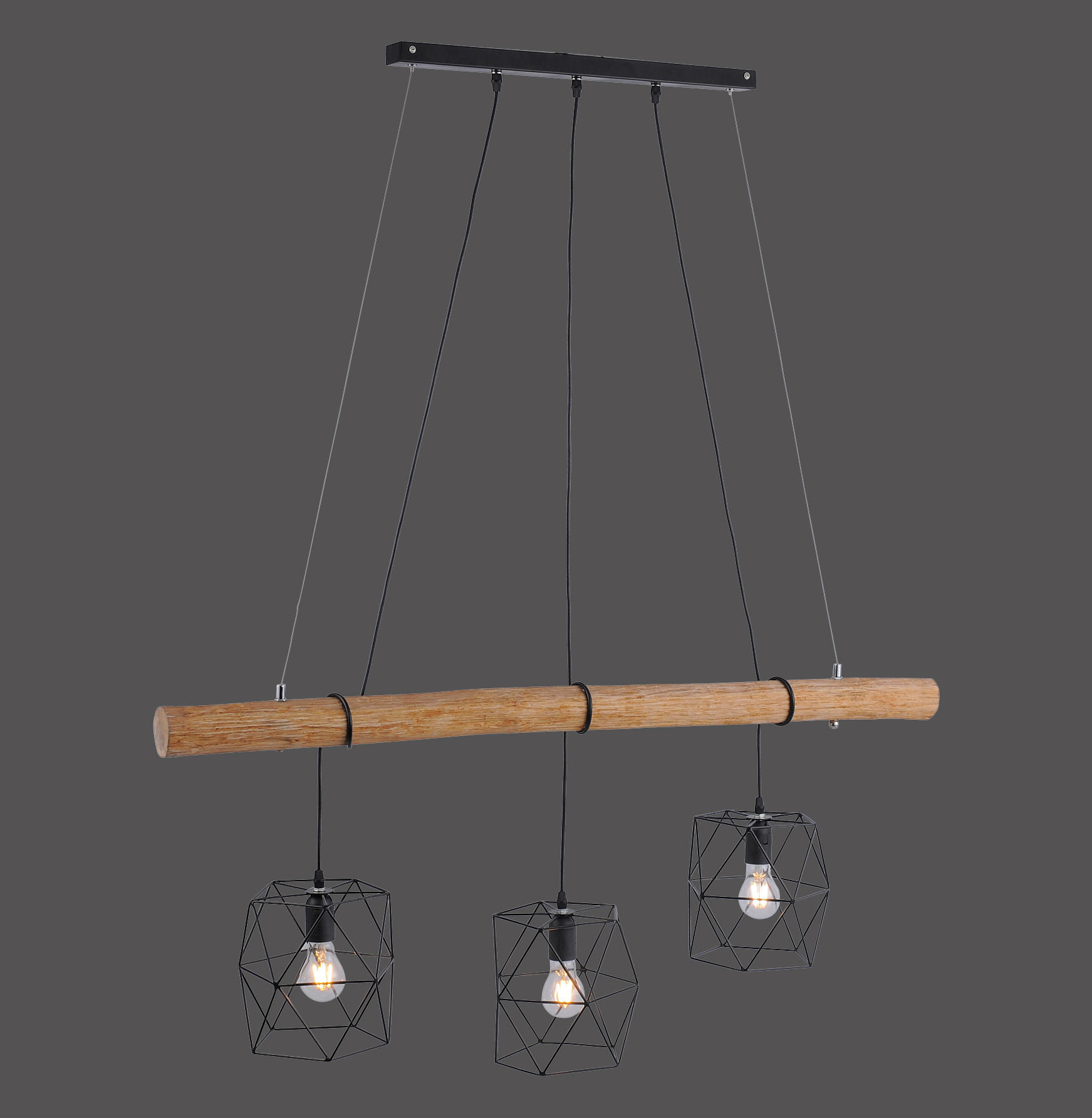 HÄNGELEUCHTE 120/20/120 cm  - MODERN, Holz/Metall (120/20/120cm)