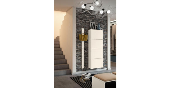 SCHUHKIPPER Gardasee in 60/161/22 cm - Sandfarben, Design, Glas/Holzwerkstoff (60/161/22cm) - Moderano