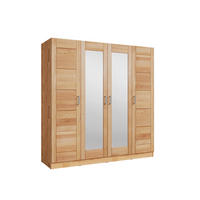 DREHTÜRENSCHRANK 202/205,5/60 cm,  in Buchefarben, 4 Tür(en)  - Chromfarben/Buchefarben, MODERN, Glas/Holz (202/205,5/60cm) - MID.YOU