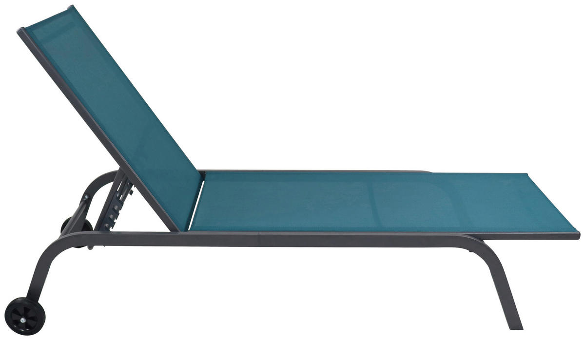 GARTENLIEGE 32/58/192 cm  - Blau, MODERN, Kunststoff/Textil (32/58/192cm) - Ambia Garden