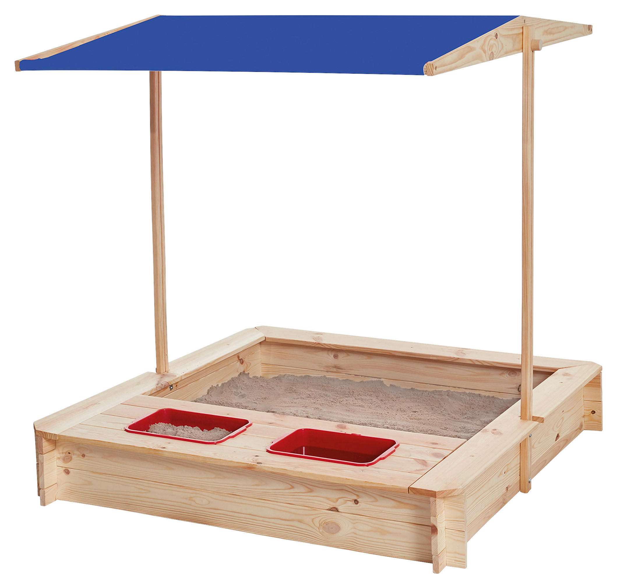 SANDKASTEN 118/118/118 cm  - Blau, Trend, Holz/Textil (118/118/118cm)