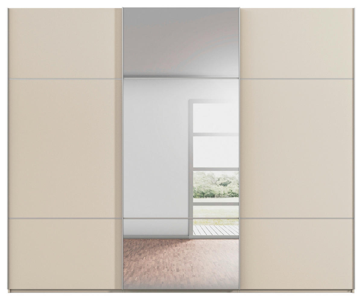 SCHWEBETÜRENSCHRANK in Champagner  - Champagner/Alufarben, Konventionell, Glas/Holzwerkstoff (301/223/68cm) - Novel