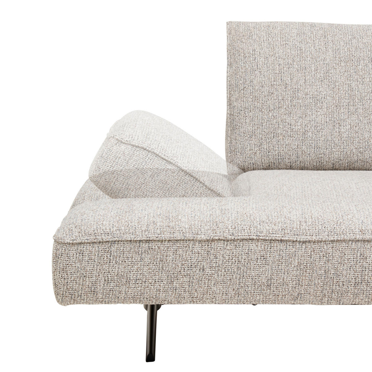 ECKSOFA in Chenille Beige  - Beige/Schwarz, Design, Holz/Textil (132/240cm) - Koinor