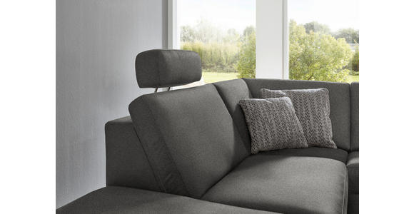 ECKSOFA in Mikrofaser Grau  - Alufarben/Grau, Design, Textil/Metall (242/275cm) - Dieter Knoll