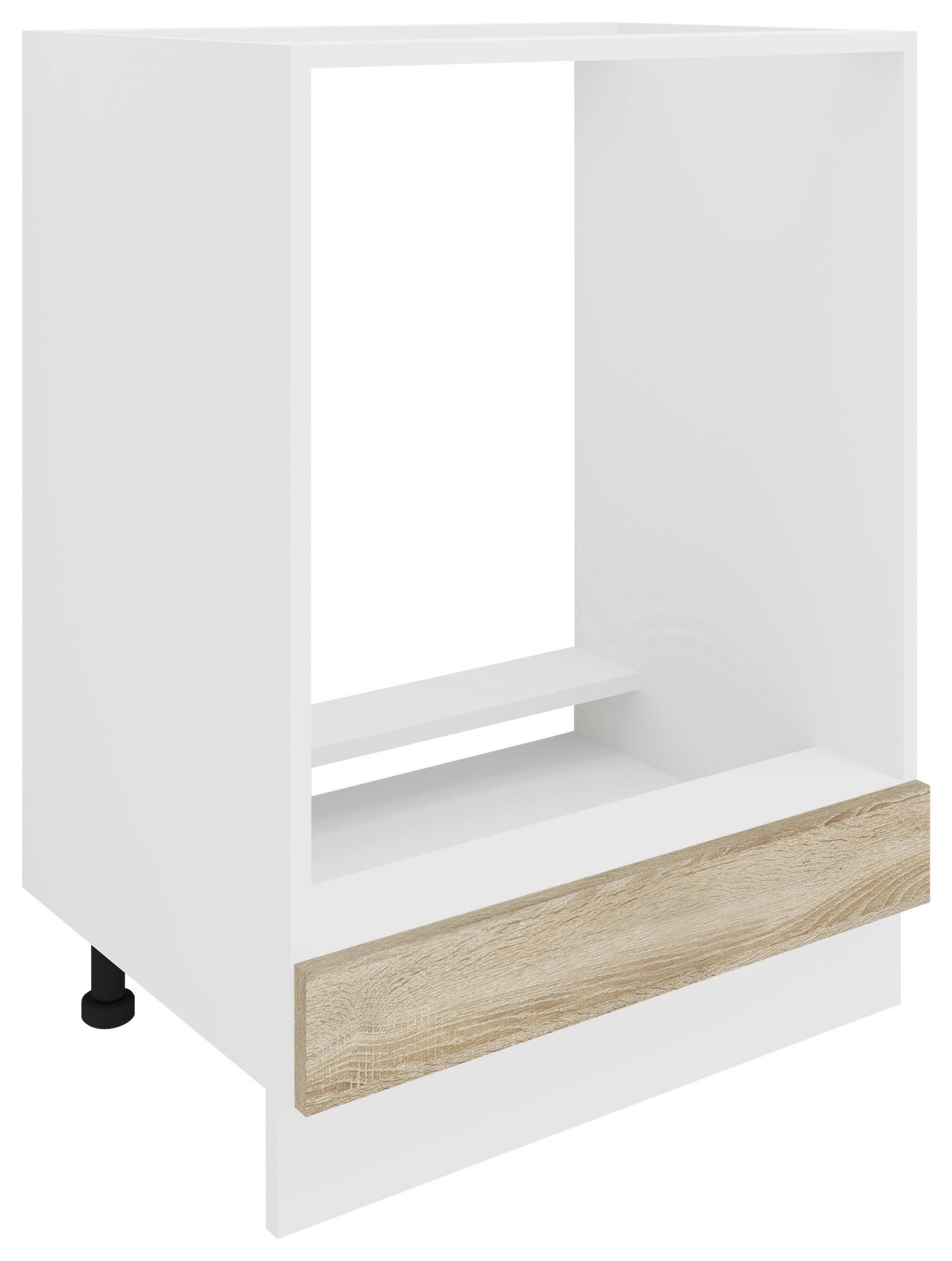 INBYGGNADSSKÅP FÖR SPIS 60/82/46 cm i vit, Sonoma ek 82/60/46 cm