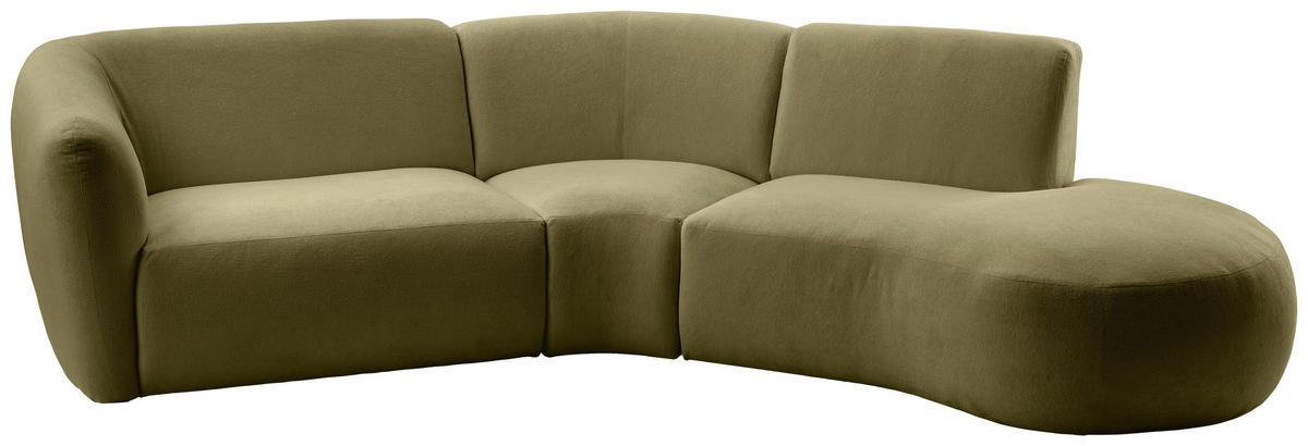 ECKSOFA Grün Mikrofaser  - Schwarz/Grün, MODERN, Kunststoff/Textil (276/182cm) - Livetastic