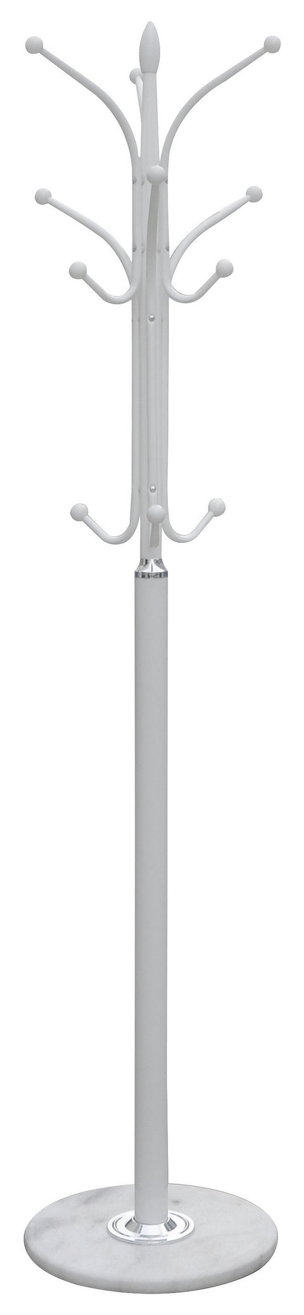 VEŠIAK NA ODEVY - biela/strieborná, Design, kov/kameň (37/180/37cm) - Carryhome