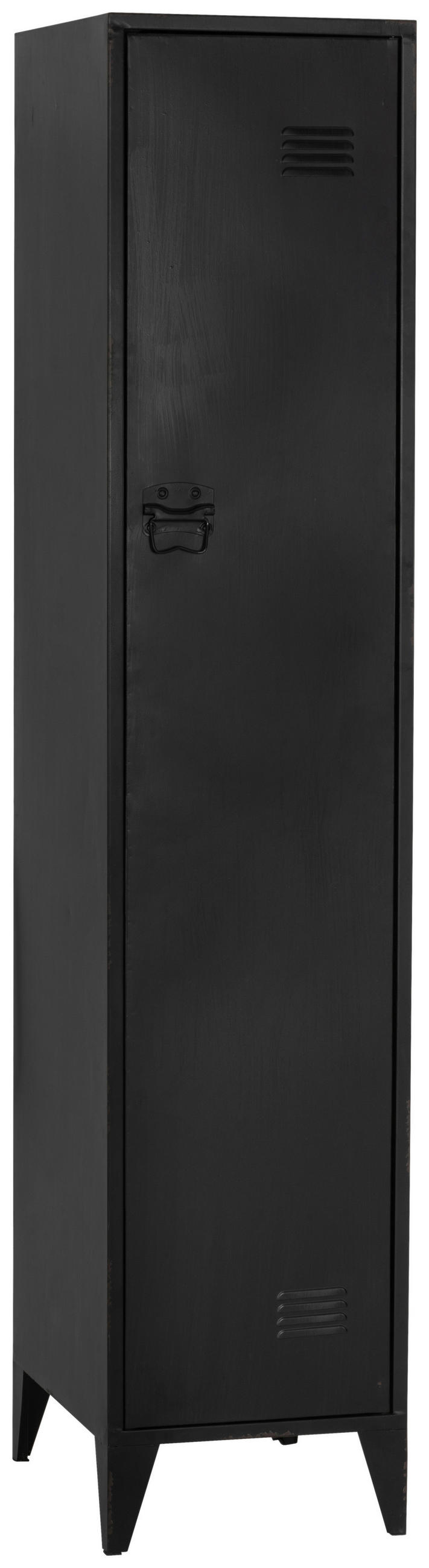 GARDEROBENSCHRANK 38/185/51 cm  - Silberfarben/Schwarz, KONVENTIONELL, Metall (38/185/51cm) - Livetastic