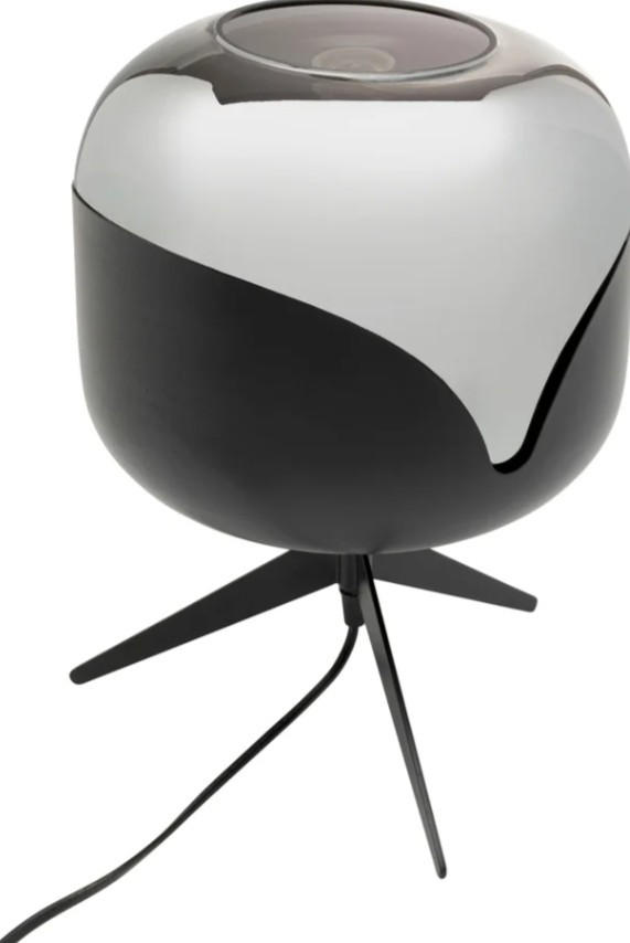 TISCHLEUCHTE 27/35/27 cm   - Schwarz/Grau, Trend, Glas/Metall (27/35/27cm) - Kare-Design