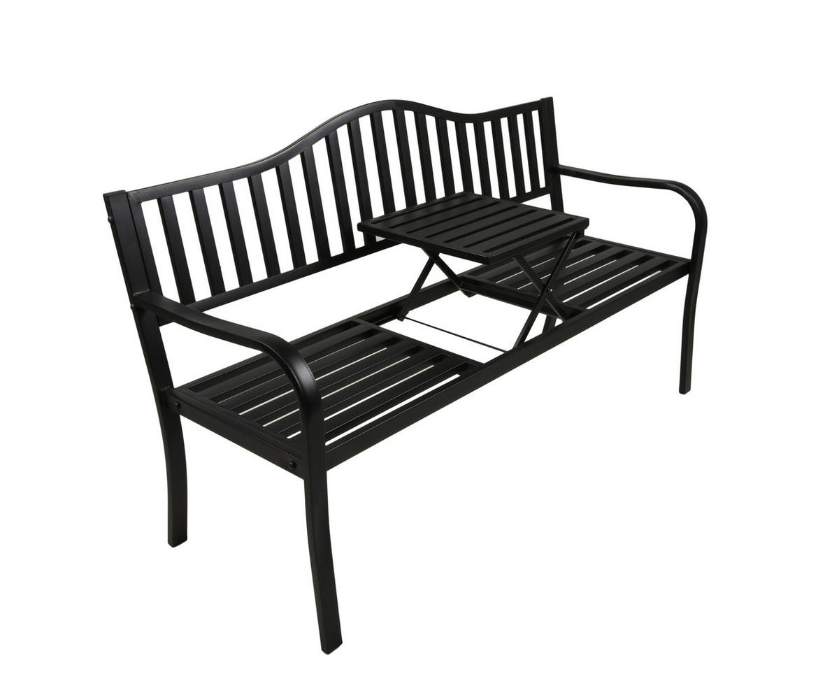 GARTENBANK 150/89/60 cm  Stahl  - Anthrazit, Basics, Metall (150/89/60cm) - Gardenson