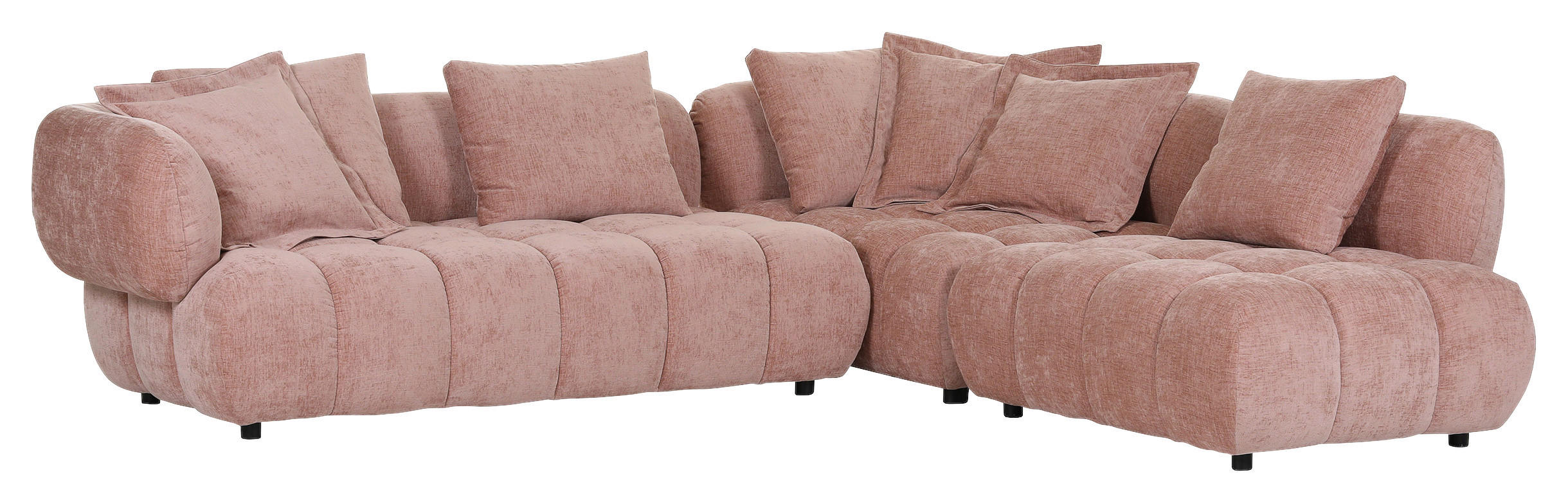 HÖRNSOFFA i flatväv gammelrosa  - svart/gammelrosa, Klassisk, textil/plast (289/250cm) - Carryhome