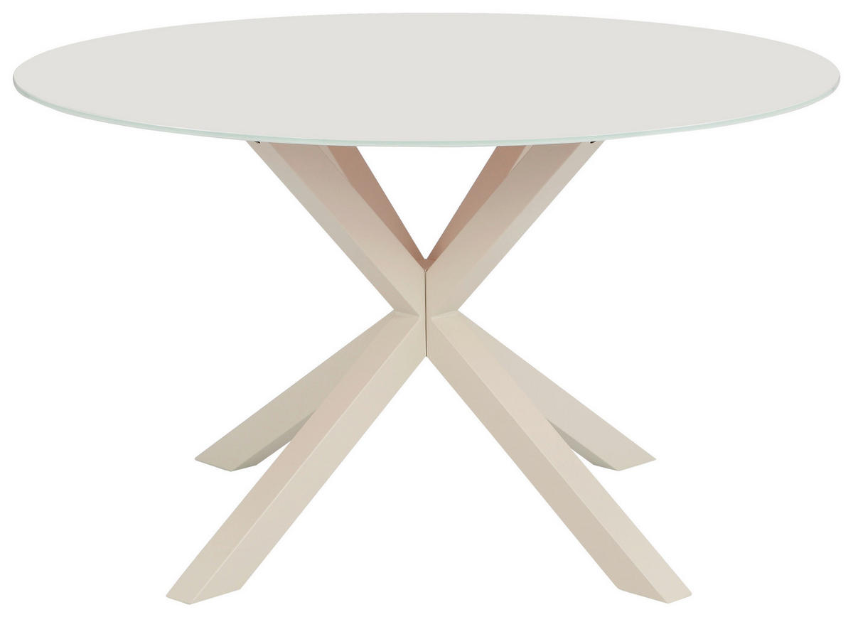 ESSTISCH  Metall, Glas rund Kaschmir  - Kaschmir, MODERN, Glas/Metall (130/75,5cm) - P & B