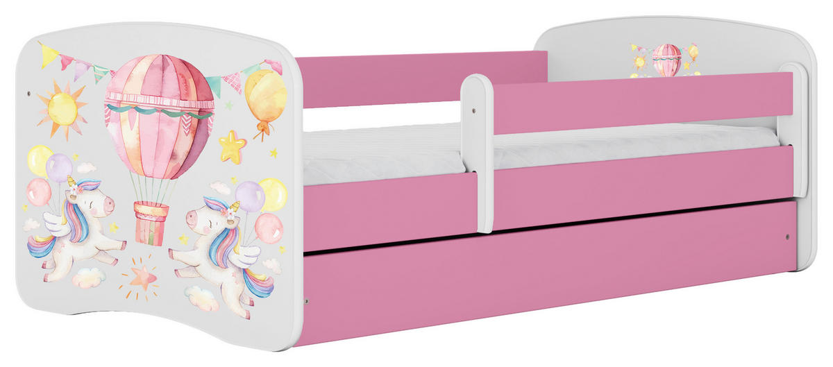 KINDER-/JUNIORBETT - Pink/Birkefarben, MODERN, Holz/Holzwerkstoff (80/160cm) - MID.YOU