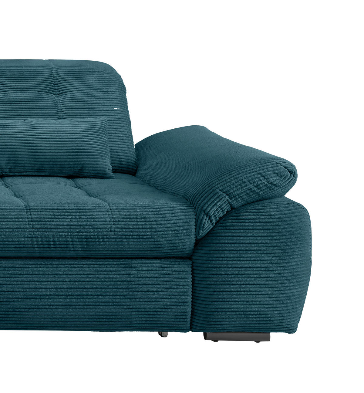 ECKSOFA in Cord Petrol  - Petrol/Schwarz, Modern, Textil/Metall (184/314cm) - Livetastic