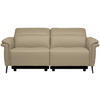 3-SITZER-SOFA Echtleder Ecru  - Ecru/Schwarz, Design, Leder/Metall (210/79/104cm) - Belluti