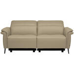 3-SITZER-SOFA  in Echtleder Ecru   - Ecru/Schwarz, Design, Leder/Metall (210/79/104cm) - Belluti
