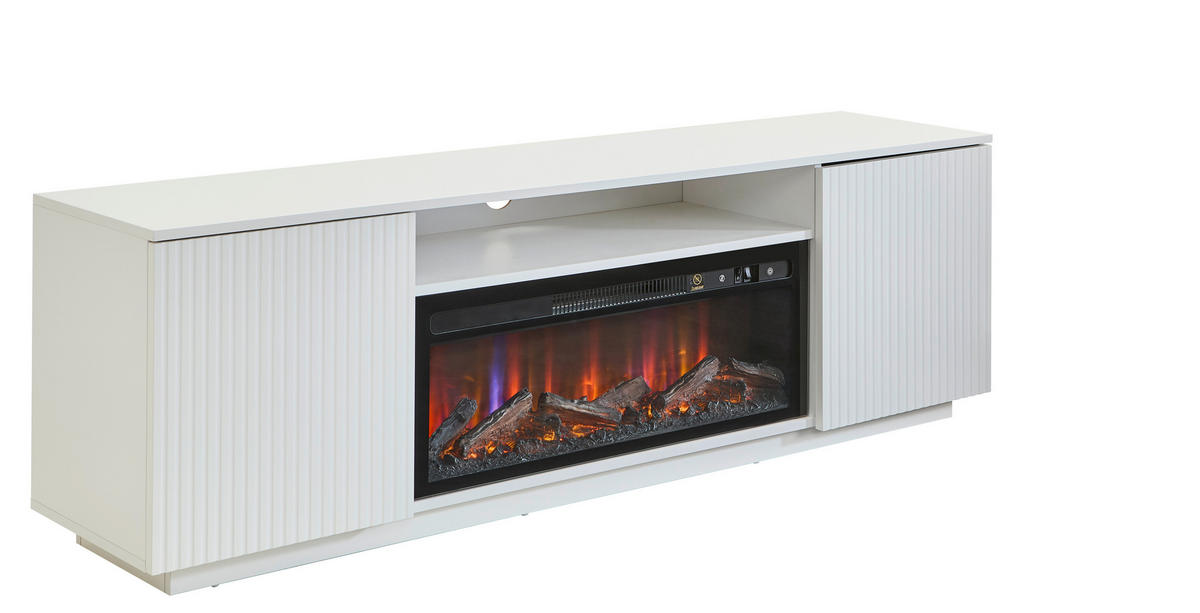 ELEKTROKAMIN - Weiß, Trend, Glas/Holzwerkstoff (163/52/40cm) - Modante