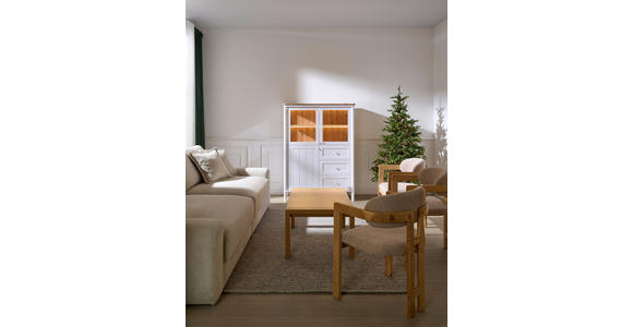 MEGASOFA  in Cord Creme  - Creme/Schwarz, MODERN, Kunststoff/Textil (278/93/112cm) - Carryhome