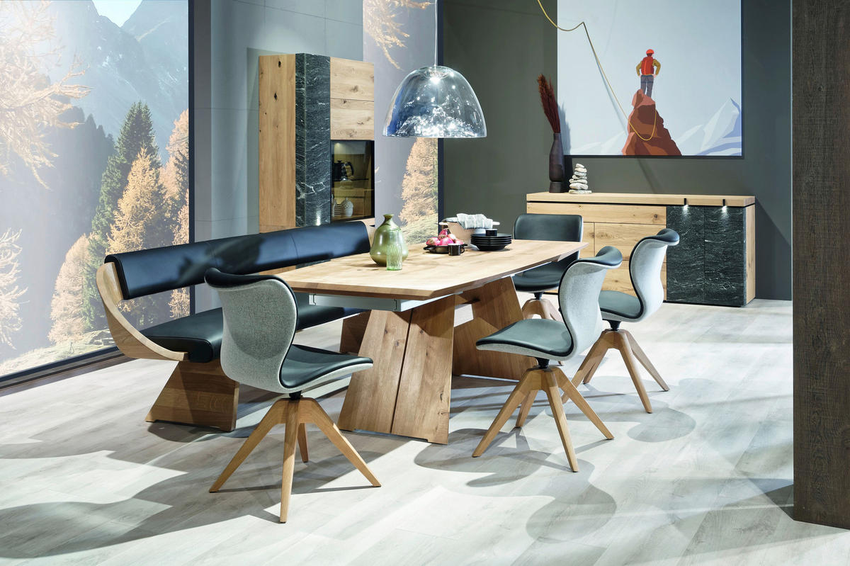 SIDEBOARD  in 192,2/89,4/52,1 cm  - Eichefarben/Graphitfarben, Design, Holz/Stein (192,2/89,4/52,1cm) - Voglauer