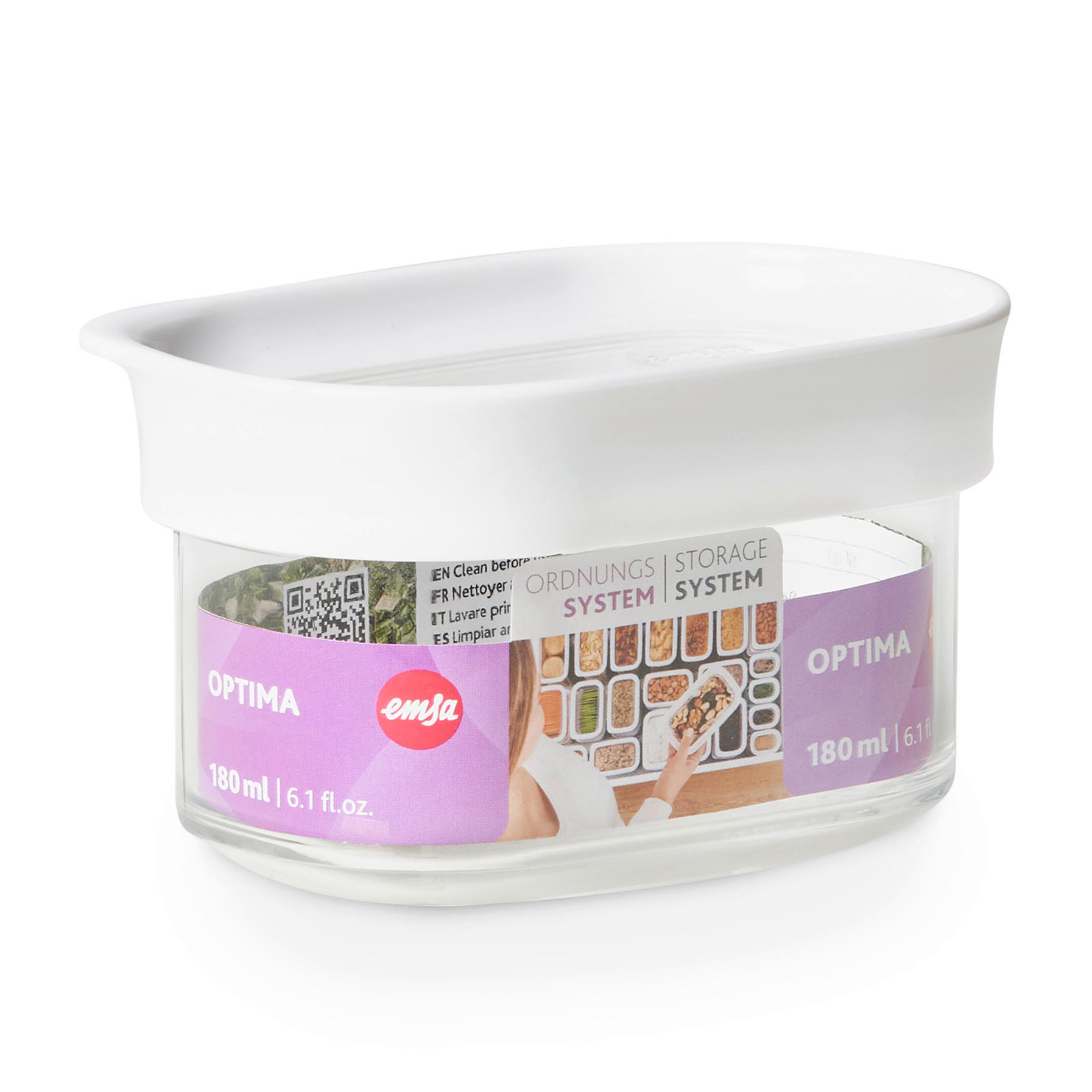FRISCHHALTEDOSE 0,18 l  - Weiß, Basics, Kunststoff (9,9/7,5/6,5cm) - Emsa