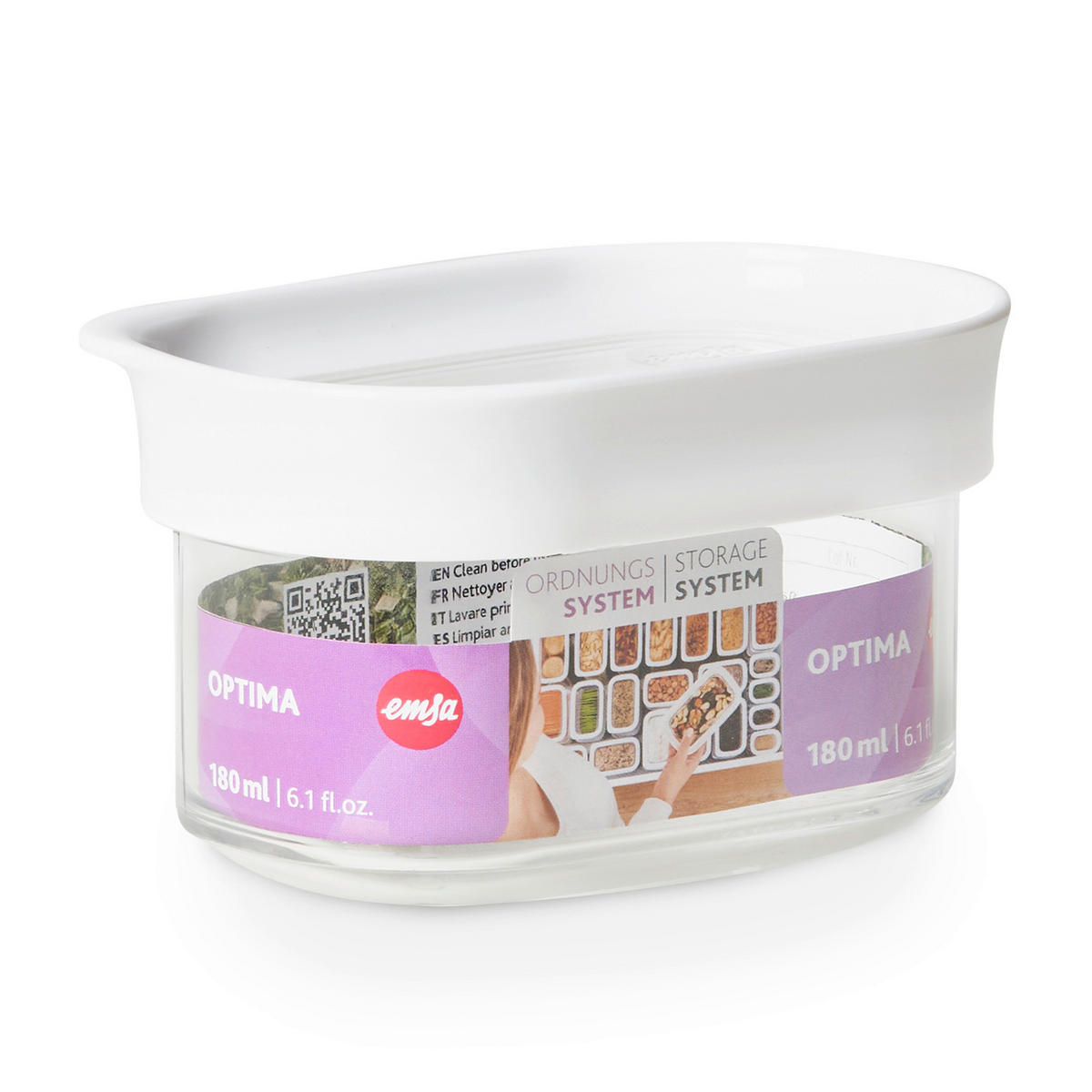 FRISCHHALTEDOSE 0,18 l  - Weiß, Basics, Kunststoff (9,9/7,5/6,5cm) - Emsa
