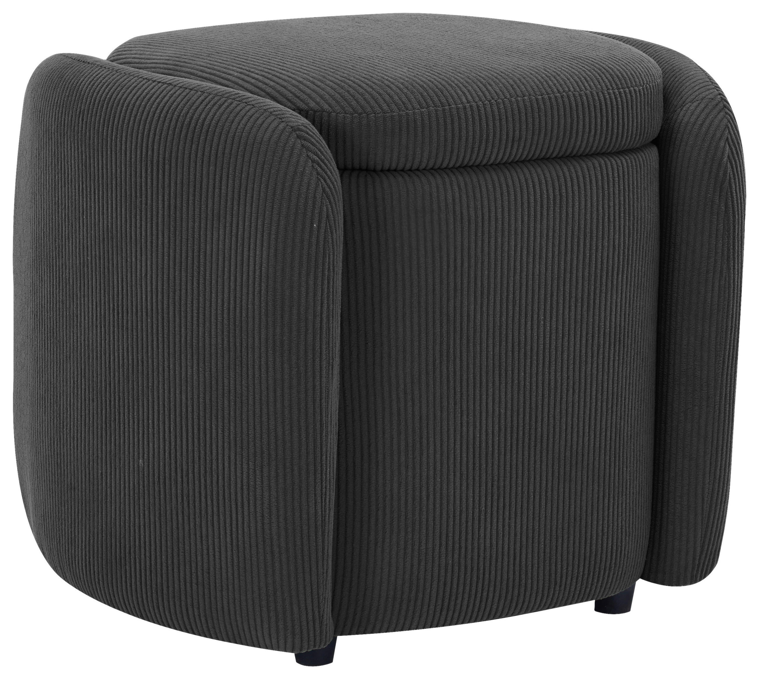 HOCKER in Textil Grau  - Schwarz/Grau, Design, Kunststoff/Textil (57/47/42cm) - P & B